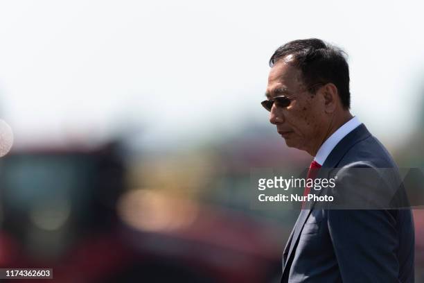 Foxconn Chairman Terry Gou attends the groundbreaking ceremony of Foxconn flat-screen TV factory in Mount Pleasant, Wisconsin, United States on June...