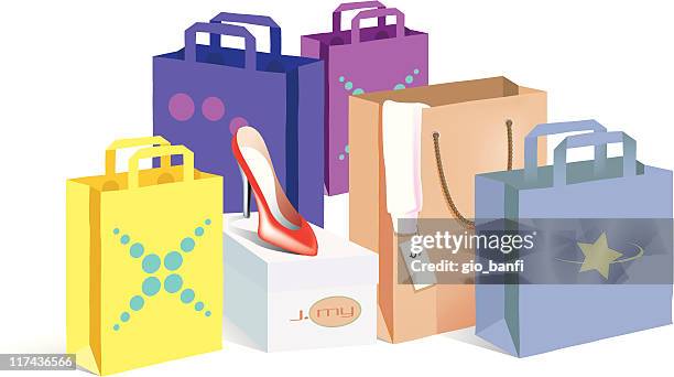 shopping time - shoe box stock illustrations