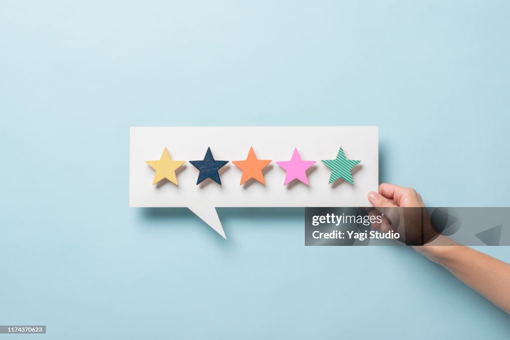 Wooden five star shape with Chat Bubble