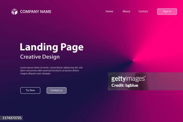 landing page template - pink abstract background with radial gradient - magenta stock illustrations