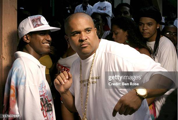 Lloyd and Irv Gotti during Behind the Scenes of Lloyd Video Shoot for "Hey Young Girl" at Mozley Park in Atlanta, Georgia, United States.