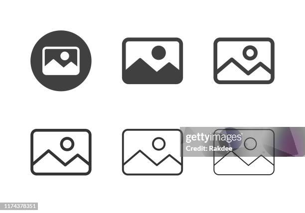illustrations, cliparts, dessins animés et icônes de icônes de type d'image - série multi - tirage photographique