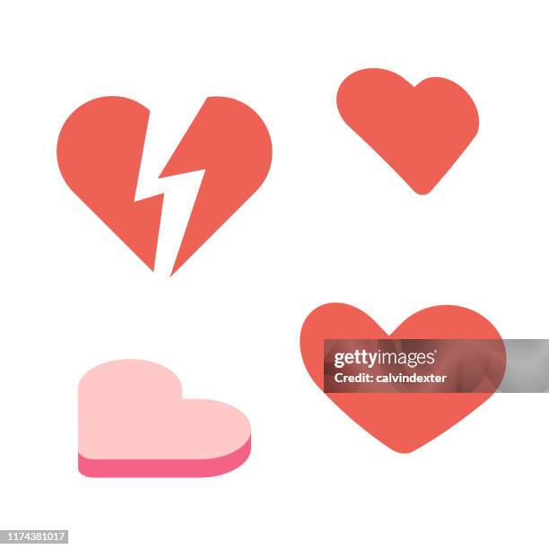 heart shape emoticon - breakup stock illustrations