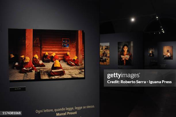 The inauguration of the american artist and photographer Steve McCurry exhibition "Leggere" at Galleria Estensi on September 12, 2019 in Modena,...