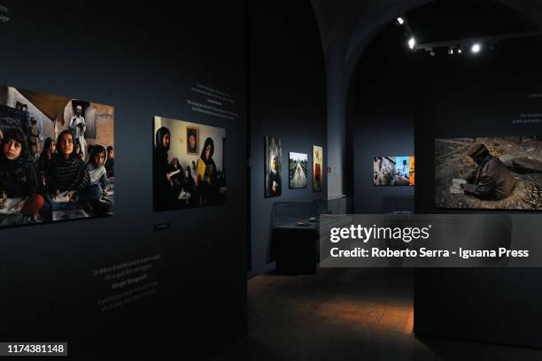 The inauguration of the american artist and photographer Steve McCurry exhibition "Leggere" at Galleria Estensi on September 12, 2019 in Modena,...