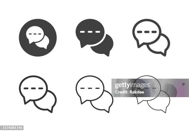 online chat icons - multi series - answering machine stock illustrations