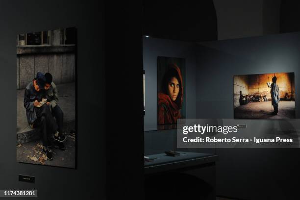 The inauguration of the american artist and photographer Steve McCurry exhibition "Leggere" at Galleria Estensi on September 12, 2019 in Modena,...