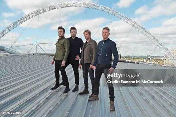 Shane Filan, Mark Feehily, Kian Egan and Nicky Byrne of Westlife announce first every show at Wembley Stadium on September 12, 2019 in London,...