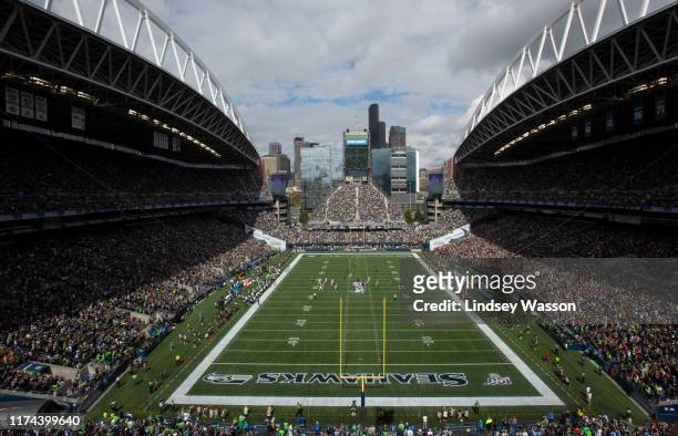 General view of CenturyLink Field from the South end zone before the game between the Cincinnati Bengals and the Seattle Seahawks on September 8,...