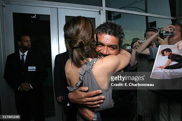 Sandra Bullock and George Lopez during Tri Star Pictures Presents the World Premiere of "Premonition" at Cinerama Dome in Hollywood, California,...