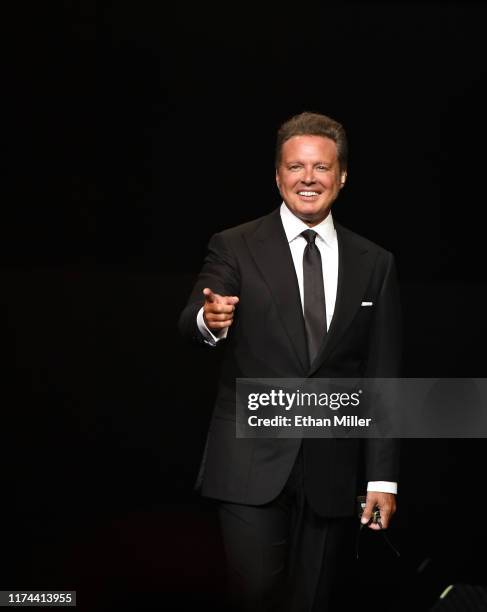 Singer Luis Miguel performs on the first night of his four-date limited engagement at The Colosseum at Caesars Palace on September 12, 2019 in Las...