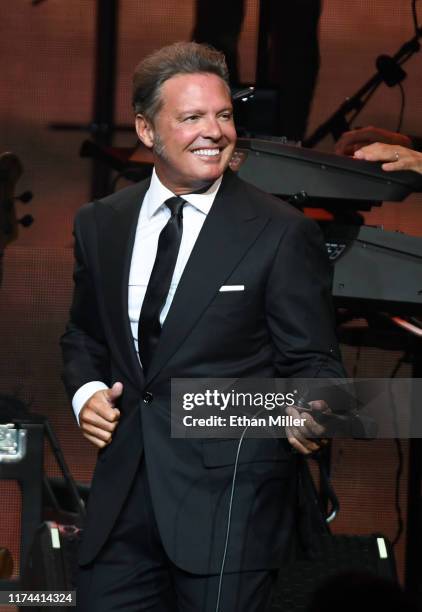 Singer Luis Miguel performs on the first night of his four-date limited engagement at The Colosseum at Caesars Palace on September 12, 2019 in Las...