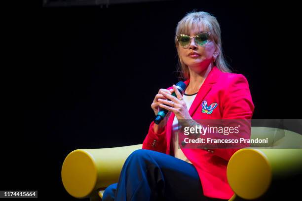 Milly Carlucci attends "Il Tempo Delle Donne" Festival in Milan at Triennale Design Museum on September 13, 2019 in Milan, Italy.