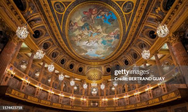 This photograph taken on October 2, 2019 shows the Royal Opera of the Chateau de Versailles, west of Paris.