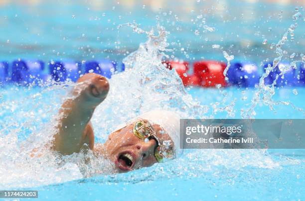 Jonas Kesnar of Czech Republic competes in the Men's 400m Freestyle S9 heats on Day Five of the London 2019 World Para-swimming Allianz Championships...