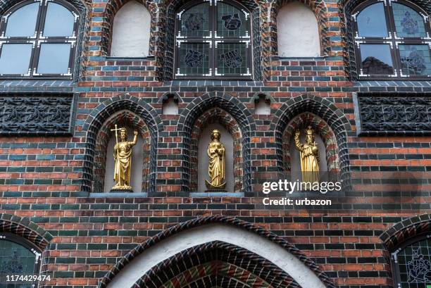 luneburg church facade - lüneburg stock pictures, royalty-free photos & images