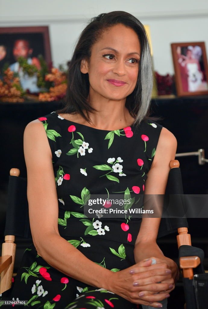 AnneMarie Johnson attends "Dear Santa, I Need a Date" Set Visit on