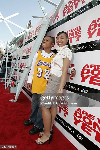 Philip Daniel Bolden and Aleisha Allen during The Premiere of Revolution Studios' and Columbia Pictures' "Are We Done Yet?" - Red Carpet at Mann...