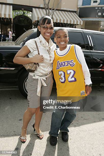 Aleisha Allen and Philip Daniel Bolden during The Premiere of Revolution Studios' and Columbia Pictures' "Are We Done Yet?" - Red Carpet at Mann...