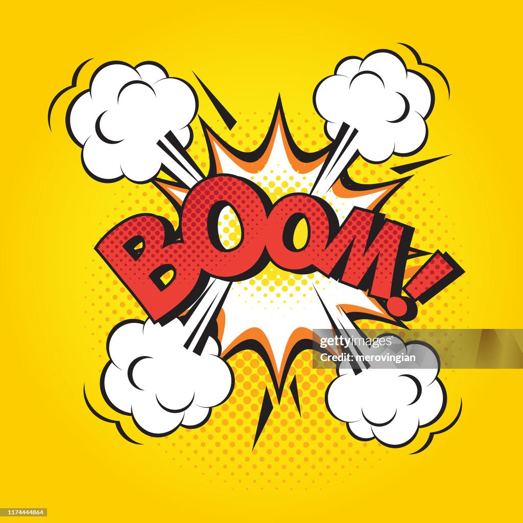 BOOM! Comic design. Pop art style