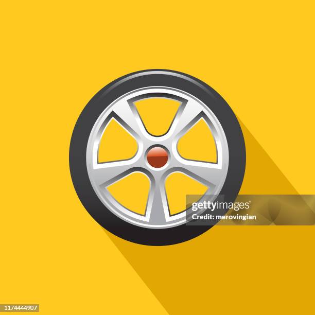 flat tire icon - flat tire stock illustrations