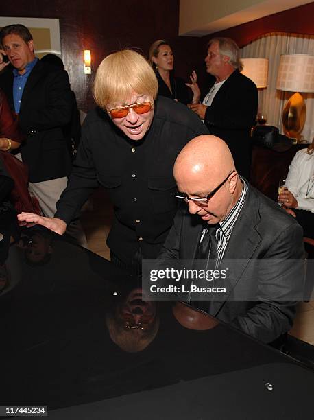 Michael Masser and Paul Shaffer during 38th Annual Songwriters Hall of Fame Ceremony - Cocktails and Backstage at Marriott Marquis in New York City,...