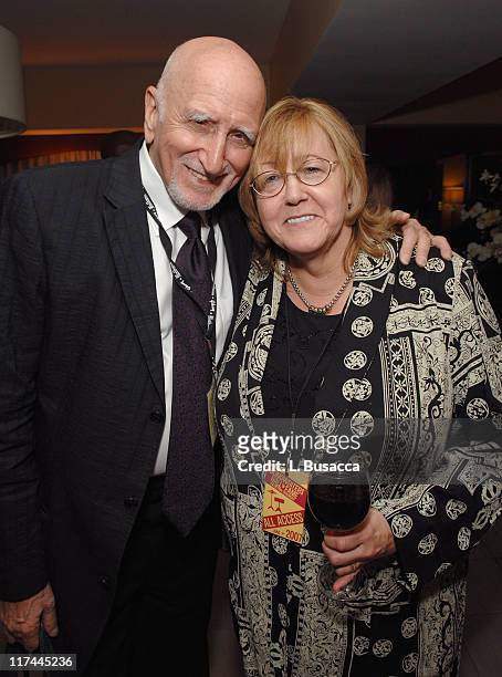 Dominic Chianese and Linda Moran during 38th Annual Songwriters Hall of Fame Ceremony - Cocktails and Backstage at Marriott Marquis in New York City,...