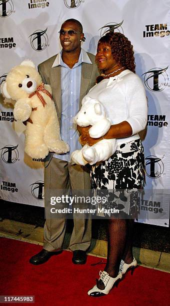 Terrell Owens with his mother Marilyn during Terrell Owens Birthday Party at Knowlton Mansion in Philadelphia, PA, United States.