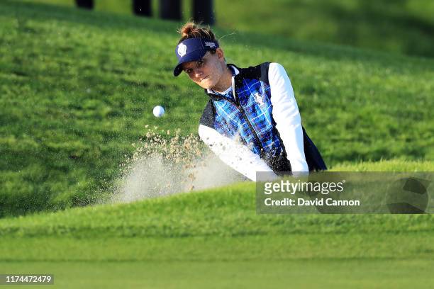 Anne Van Dam of Team Europe plays her third shot on the sixteenth hole from a bunker during Day 1 of The Solheim Cup at Gleneagles on September 13,...