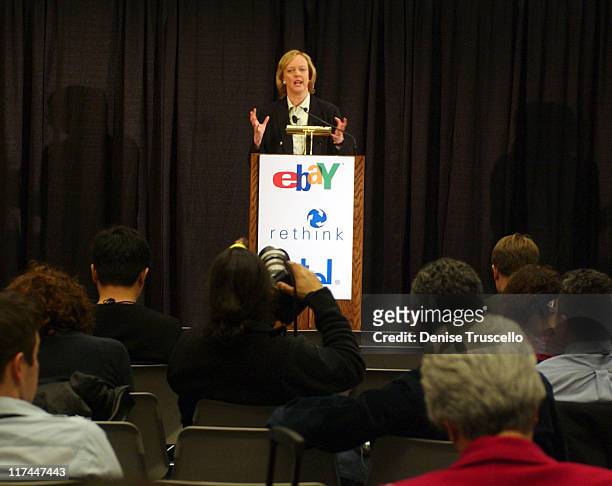 Meg Whitman, CEO of eBay during eBay Press Conference at The 2005 International Consumer Electronics Show at Las Vegas Convention Center in Las...