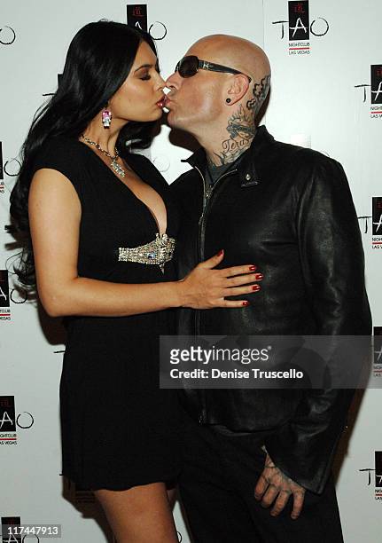 Tera Patrick and Evan Seinfeld during TAO Las Vegas - Sutra Wednesdays Hosted by Tera Patrick Premiering "Mistress Couture" Lingerie - Red Carpet at...