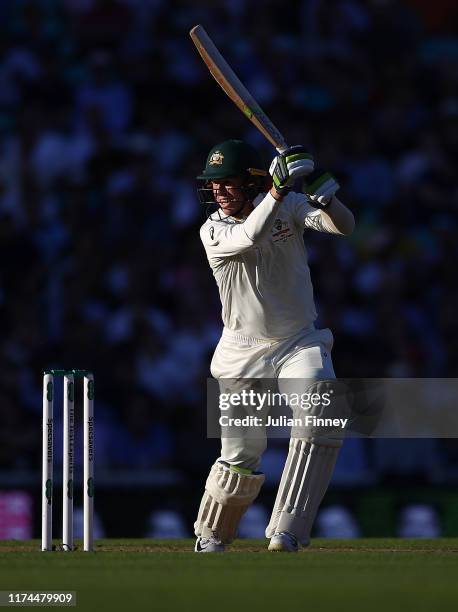 Peter Siddle of Australia bats during day two of the 5th Specsavers Ashes Test match between England and Australia at The Kia Oval on September 13,...