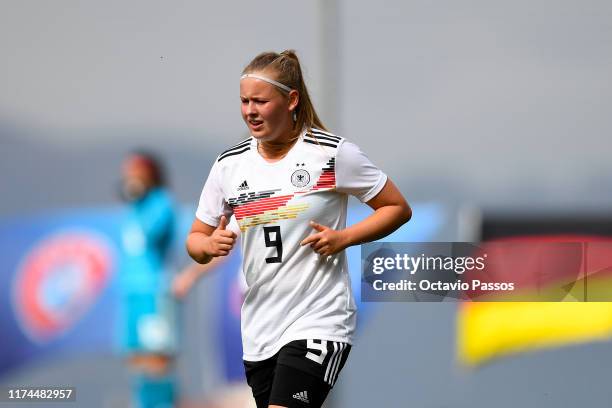 Vanessa Fudalla of Germany during the UEFA Women's U19 European Championship Qualifier match between Portugal and Germany at Cidade Desportiva de...