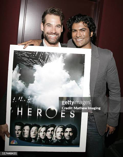 Adrian Pasdar and Sendhil Ramamurthy during The Academy of Television Arts and Sciences Presents An Evening with "Heroes" - Inside at Leonard H....