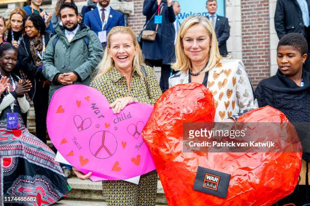 Princess Mabel of The Netherlands and Dutch minister of Development Sigrid Kaag attend the conference Mental Health and Psychosocial Support in...