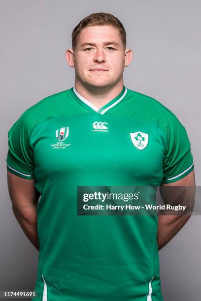 Tadhg Furlong of Ireland poses for a portrait during the Ireland Rugby World Cup 2019 squad photo call on September 13, 2019 in Chiba, Japan.