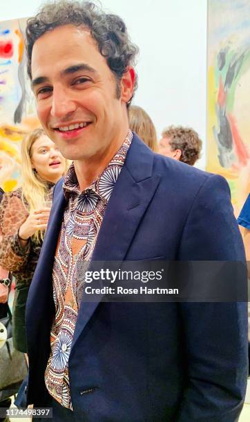 Portrait of American fashion designer Zac Posen as he attends an opening at Vito Schnabel Gallery, New York, New York, September 11, 2019.