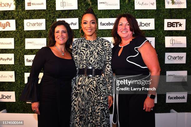 Catherine Pino, Angela Rye and Ingrid Duron appear at IMPACT Strategies and D&P Creative Strategies 2nd Annual Tech & Media Brunch celebrating...