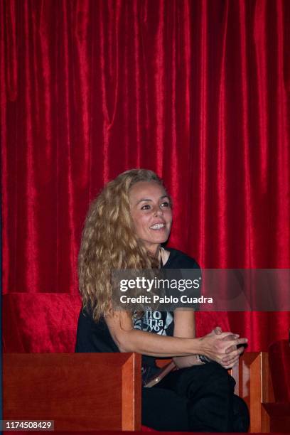 Rocio Carrasco attends 'Que No Daria Yo' theater play at Zorrilla Theater on September 13, 2019 in Valladolid, Spain.