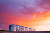 Grain Storage Silos Canadian Prairie Saskatchewan