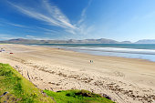Inch beach, wonderful 5km long stretch of sand and dunes, popular for surfing, swimming and fishing, located on the Dingle Peninsula, County Kerry, Ireland.