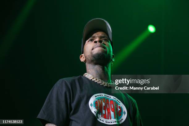 Tory Lanez performs on stage at Prudential Center on September 13, 2019 in Newark, New Jersey.