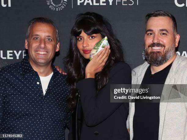 Joe Gatto, Jameela Jamil and Brian Quinn of "The Misery Index" attend The Paley Center for Media's 2019 PaleyFest Fall TV Previews - TBS at The Paley...