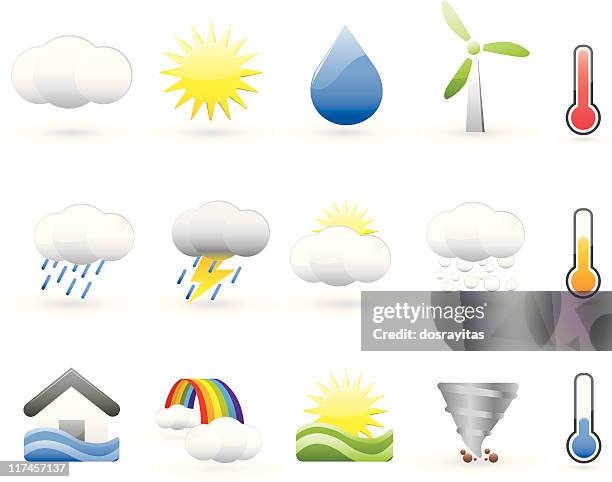 icon set, weather - typhoon stock illustrations
