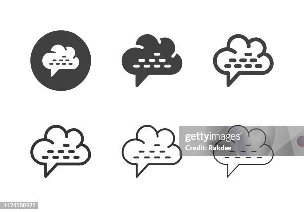 cloud messaging icons - multi series - commentator stock illustrations