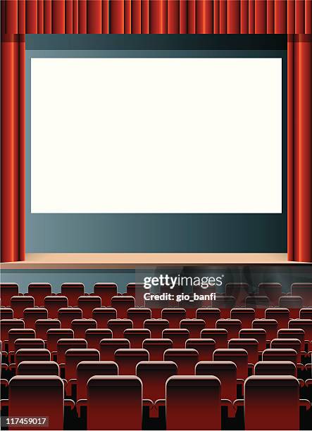movie kino - kinosaal stock-grafiken, -clipart, -cartoons und -symbole