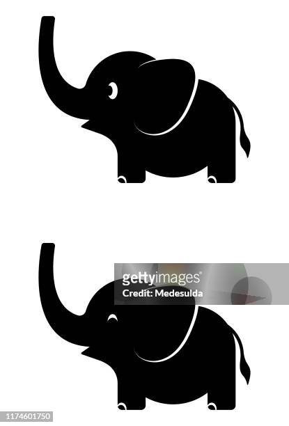 stockillustraties, clipart, cartoons en iconen met baby olifant - animal trunk