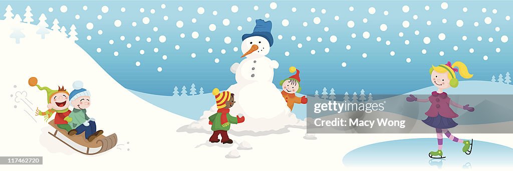 Winterspaß Süße Kinder