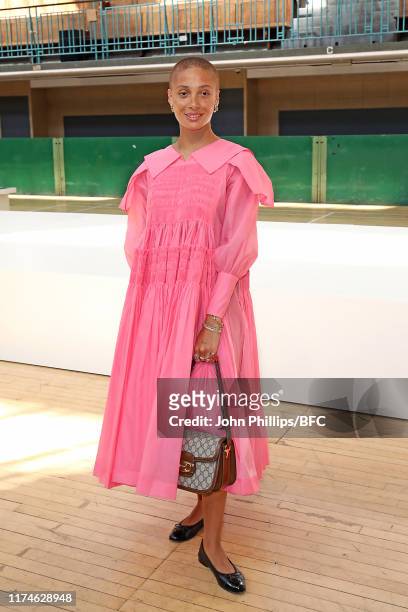 Adwoa Aboah attends the Molly Goddard show during London Fashion Week September 2019 on September 14, 2019 in London, England.