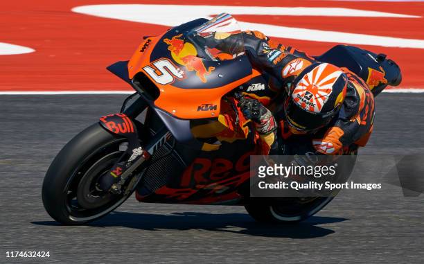 Johann Zarco of France and Red Bull KTM Factory Racing rides during Qualifying for the MotoGP of San Marino at Misano World Circuit on September 14,...